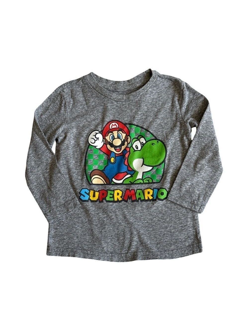 JUMPING BEANS SUPER MARIO SHIRT. HEATHER GRAY
